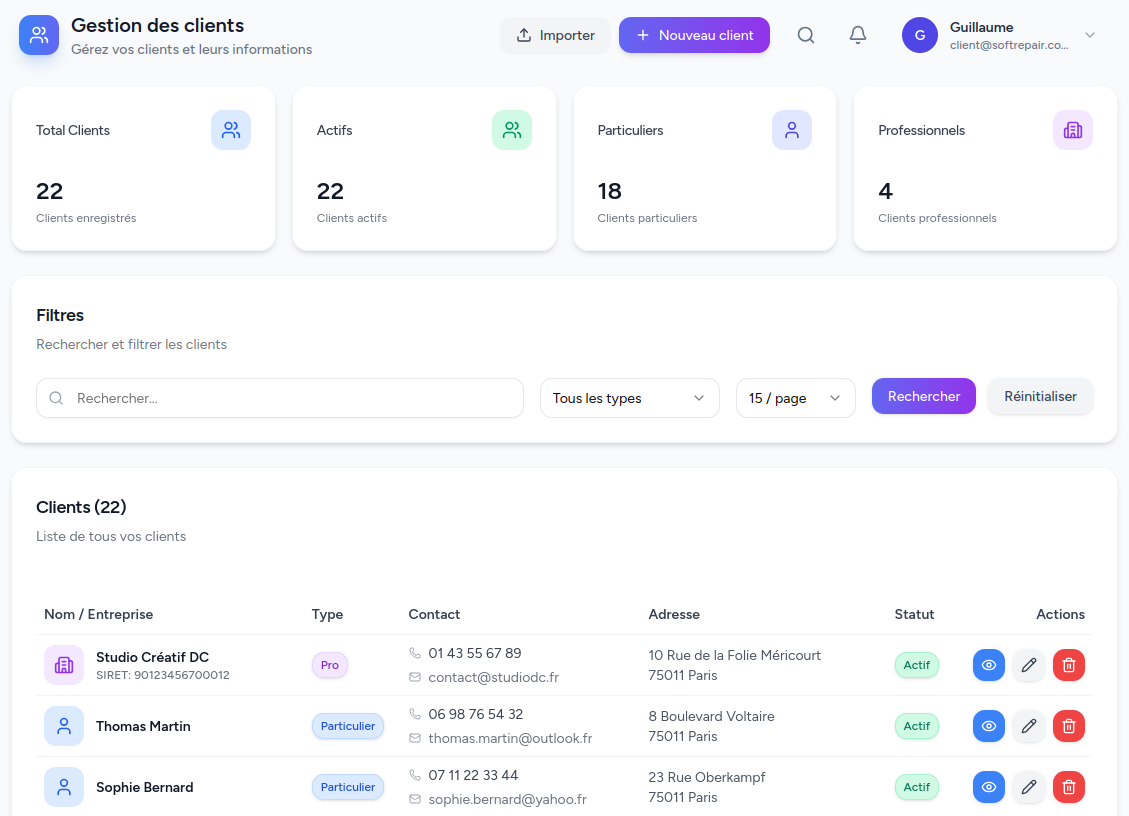 Clients - SoftRepair